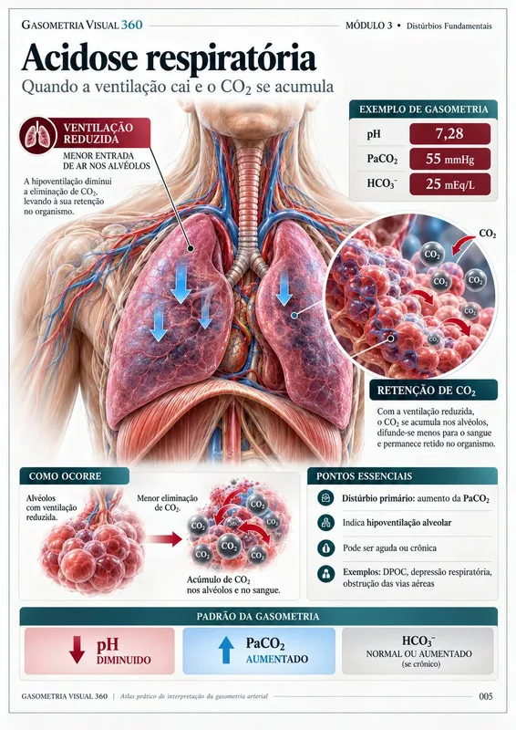 Acidose respiratória: quando o CO₂ se acumula