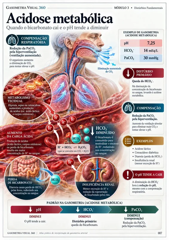 Acidose metabólica: quando o bicarbonato cai